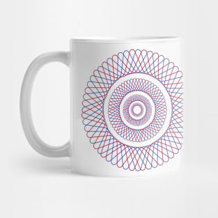 Red and Blue Spirograph Mug